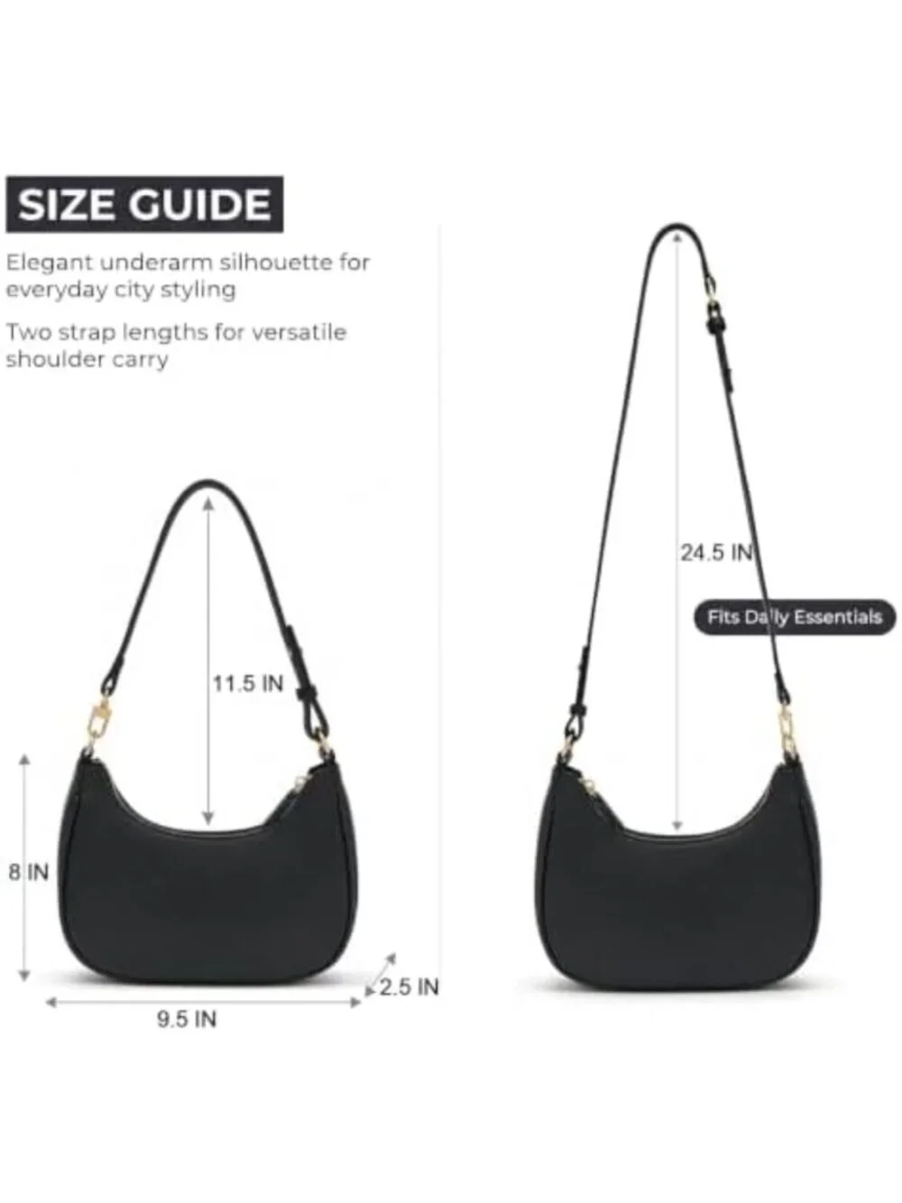 Chic Small Crescent Hobo Bag for Women, Stylish Underarm Purse, Versatile